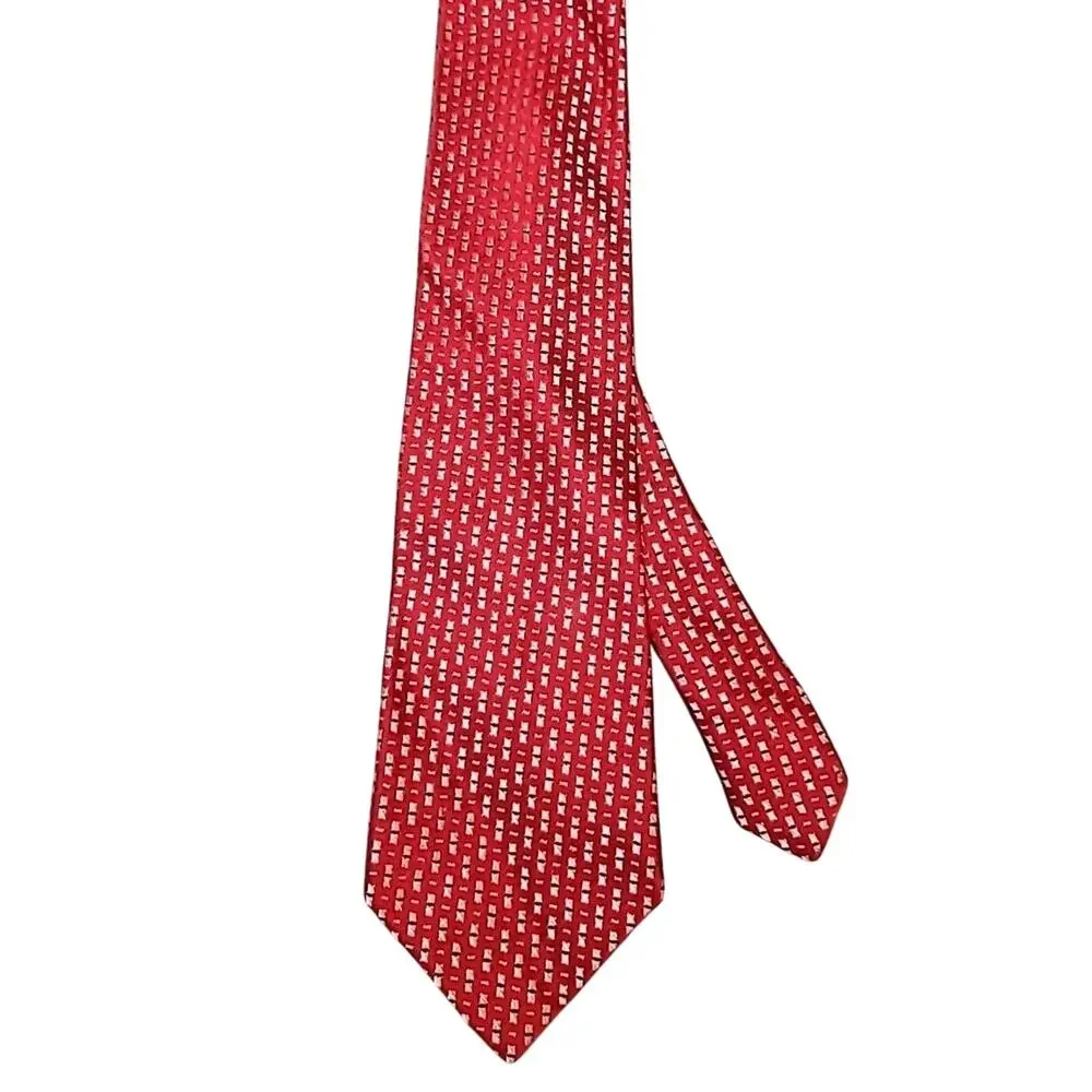 VTG Silk Research Institute Red Silk Tie Designer Luxe
